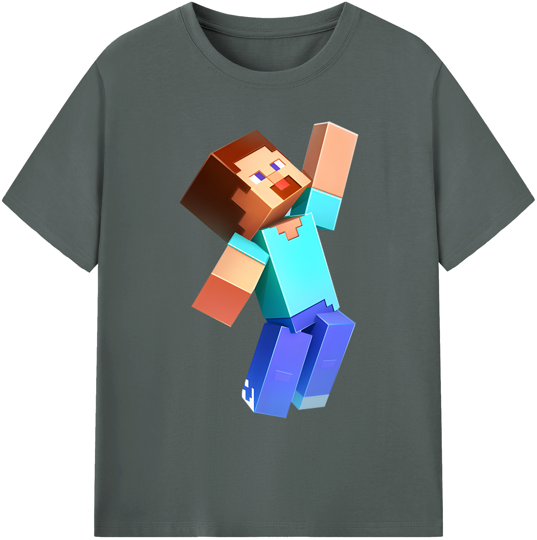 （画像用） マインクラフト ブロックの世界 Minecraft MC Block world 綿100％ メンズ半袖Tシャツ｜肌触りやわらか＆通気性